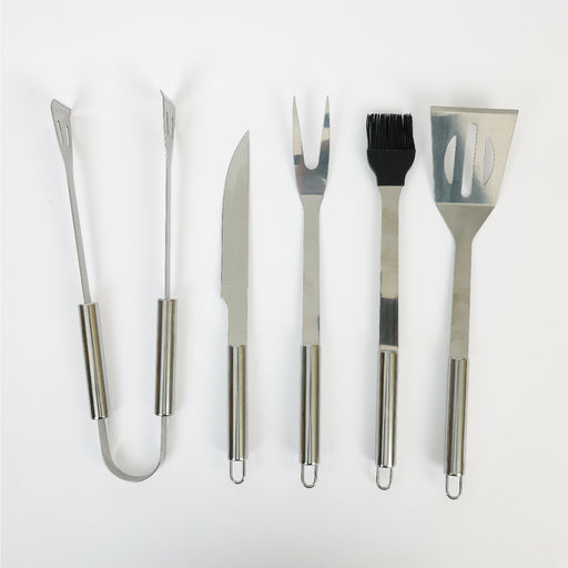 Premium Stainless Steel 5 pieces BBQ Grill Tool Set with Oxford Bag - Cotton Home
