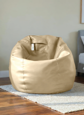 Adult Bean Bag Chair Premium PU Leather  62x105cm - Beige