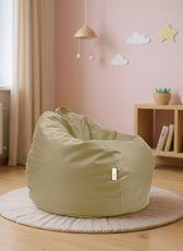 Kids Bean Bag Chair Premium PU Leather 50x80x80cm - Beige
