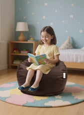 Kids Bean Bag Chair Premium PU Leather 50x80x80cm - Brown