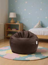 Kids Bean Bag Chair Premium PU Leather 50x80x80cm - Brown