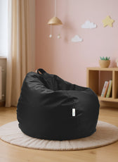 Kids Bean Bag Chair Premium PU Leather 50x80x80cm - Black