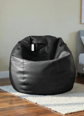 Adult Bean Bag Chair Premium PU Leather  62x105cm - Black
