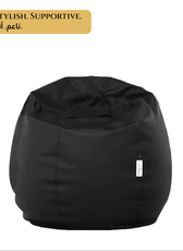 Adult Bean Bag Chair Premium PU Leather  62x105cm - Black