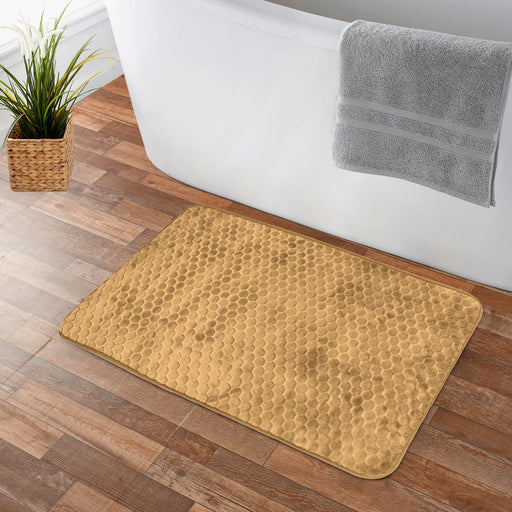 Luxury Memory Foam Cobblestone Bathmat - Beige | Cotton Home - Cotton Home
