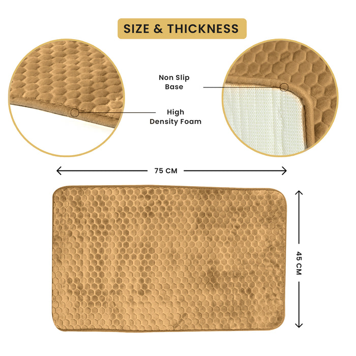 Luxury Memory Foam Cobblestone Bathmat - Beige | Cotton Home - Cotton Home