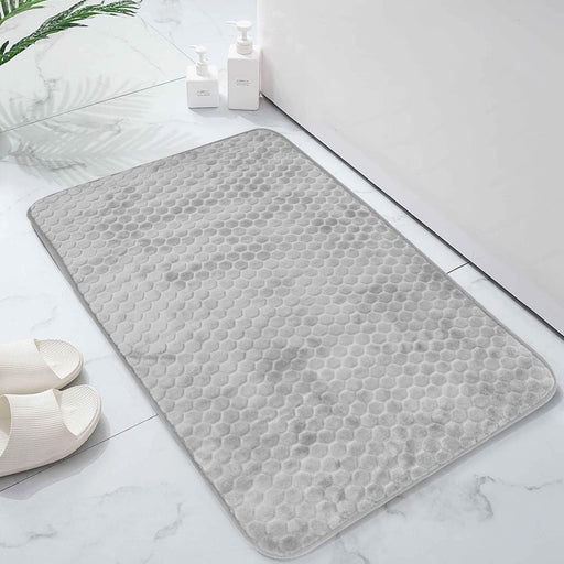Luxury Memory Foam Cobblestone Bathmat - Grey | Cotton Home - Cotton Home