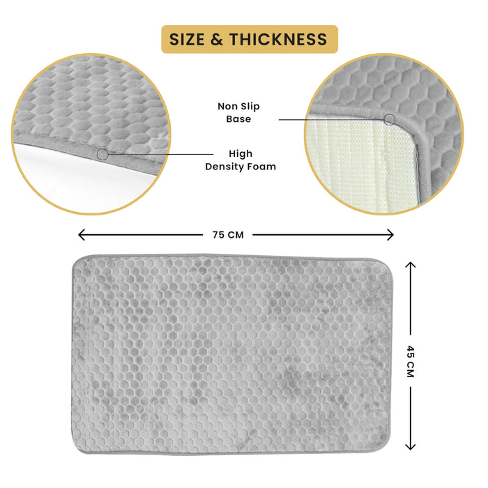 Luxury Memory Foam Cobblestone Bathmat - Grey | Cotton Home - Cotton Home