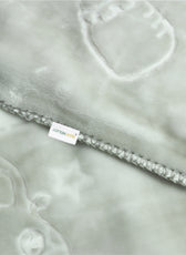 Ultra-Soft Bear Baby Blanket Lightweight & Cozy Plush with Embossed Design, 140x110cm - Grey