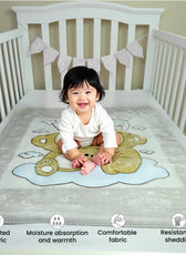 Ultra-Soft Bear Baby Blanket Lightweight & Cozy Plush with Embossed Design, 140x110cm - Grey
