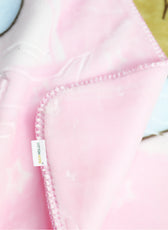 Ultra-Soft Bear Baby Blanket Lightweight & Cozy Plush with Embossed Designs, 140x110cm - Pink