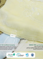 Ultra-Soft Bear Baby Blanket Lightweight & Cozy Plush with Embossed Design, 140x110cm - Yellow