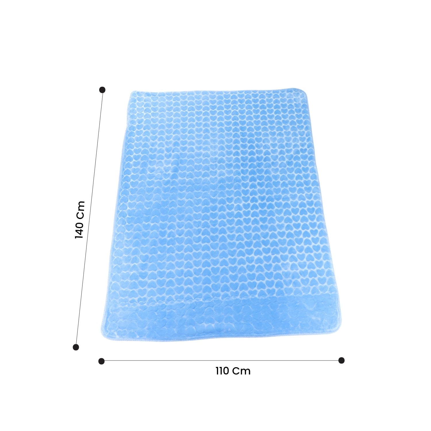 Premium Baby Blanket – Ultra Soft, Lightweight & Cozy Plush with Embossed Hearts, 140x110cm Blue