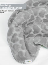 Premium Baby Blanket – Ultra Soft, Lightweight & Cozy Plush with Embossed Hearts, 140x110cm Grey