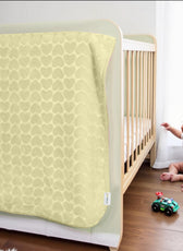 Premium Baby Blanket – Ultra Soft, Lightweight & Cozy Plush with Embossed Hearts, 140x110cm Yellow