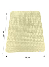 Premium Baby Blanket – Ultra Soft, Lightweight & Cozy Plush with Embossed Hearts, 140x110cm Yellow