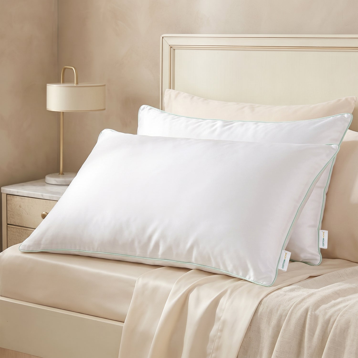 Bamboo Silk Filled Pillow 50x75cm Pack of 2 - White