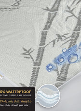 Premium Bamboo Grey Mattress Protector 200x200+35CM Breathable & Waterproof - Cotton Home