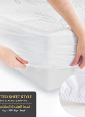 Premium Bamboo Grey Mattress Protector 90x200+35CM Breathable & Waterproof - Cotton Home
