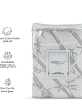 Premium Bamboo Grey Mattress Protector 90x200+35CM Breathable & Waterproof - Cotton Home