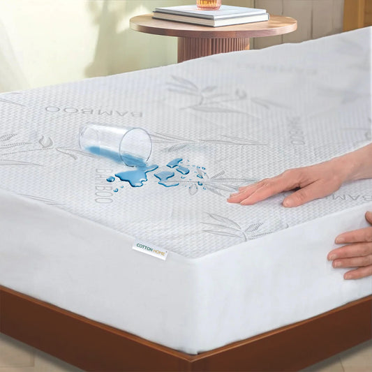 Premium Bamboo Grey Mattress Protector 180x200+35CM Breathable & Waterproof
