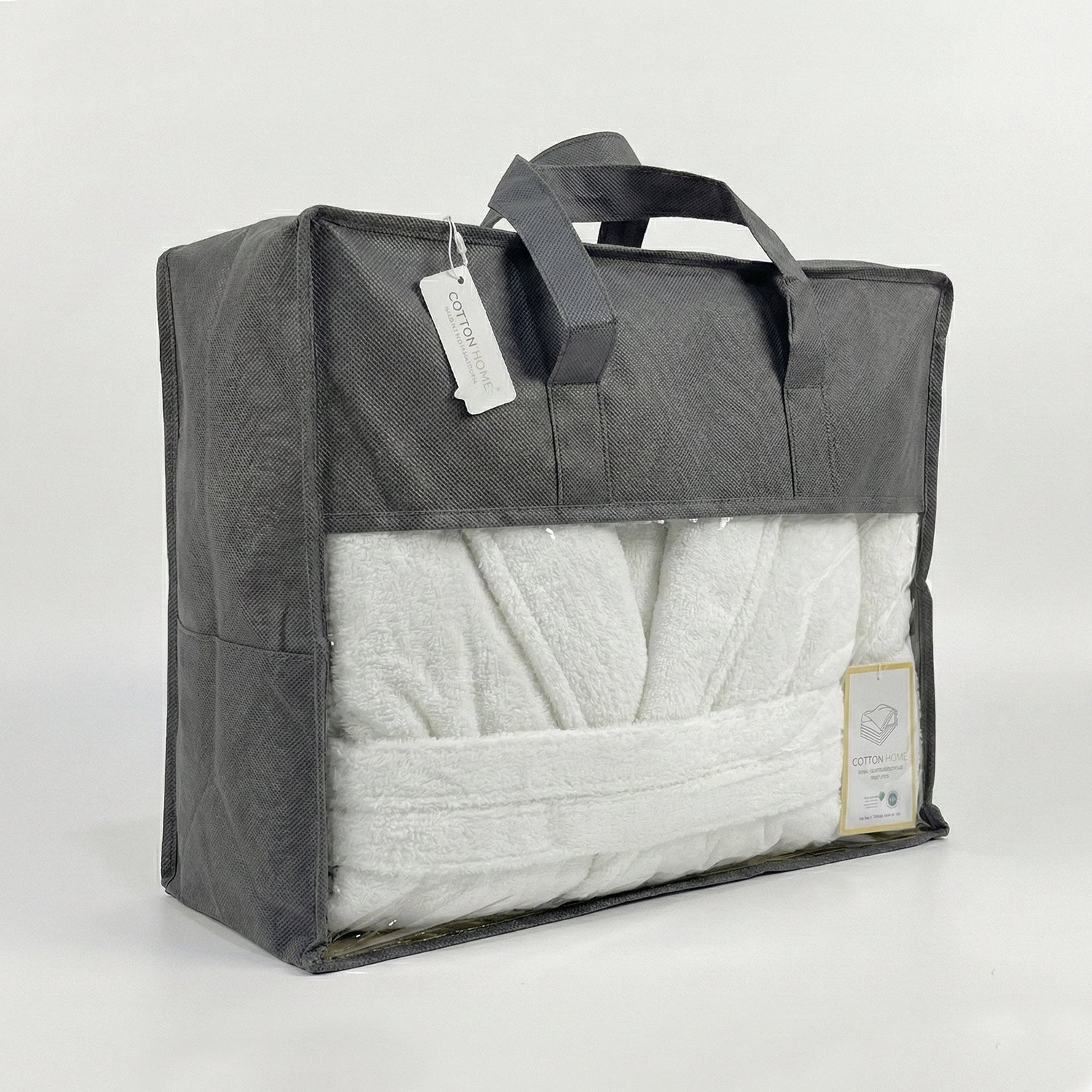 Luxury 7PC Egyptian Cotton Bath Bundle Set White – Bathrobe, Towels, Slippers