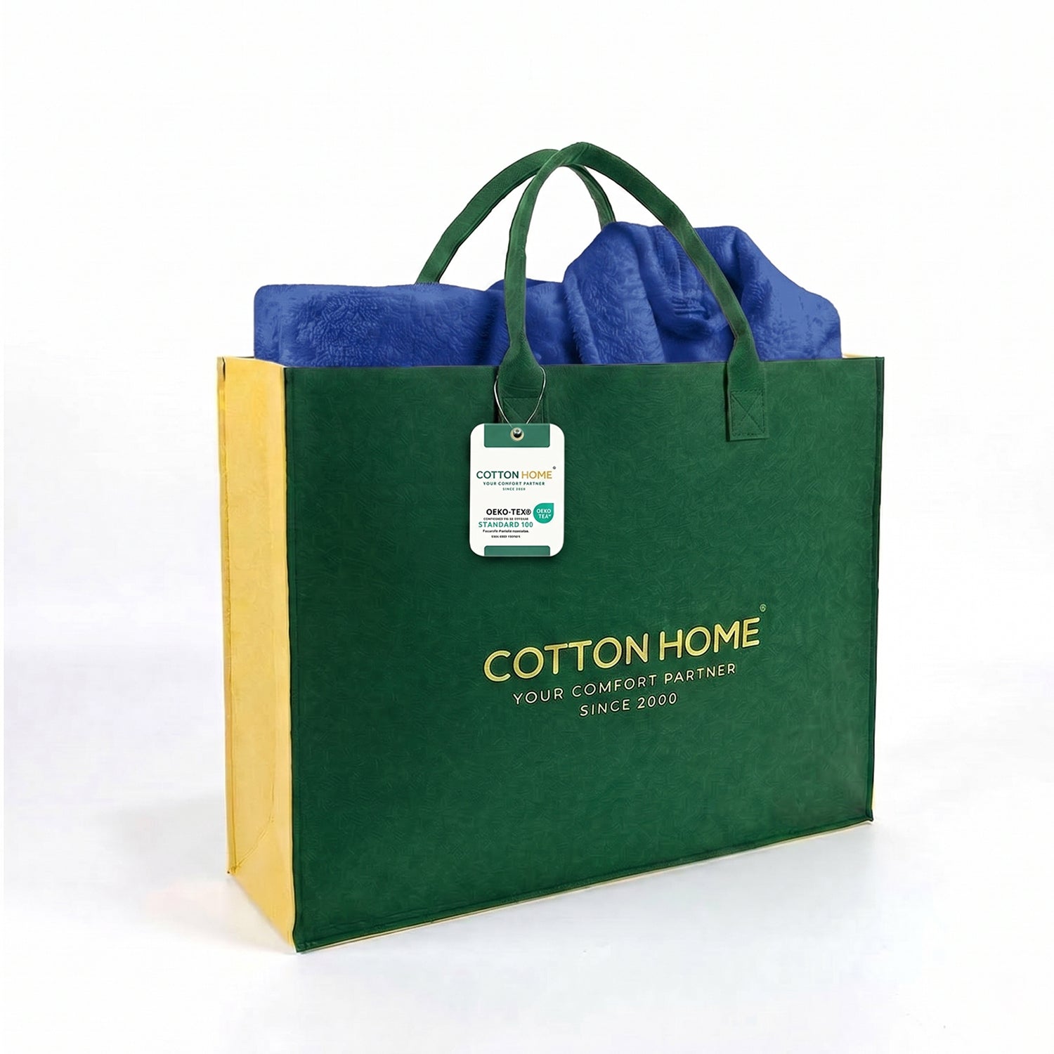 Luxury 7PC Egyptian Cotton Bath Bundle Set Royal Blue – Bathrobe, Towels, Slippers