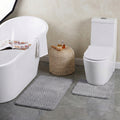 Bath Mat Set 2-Piece Highly absorbent Anti-Skid - 80x50 cm Grey Pattern