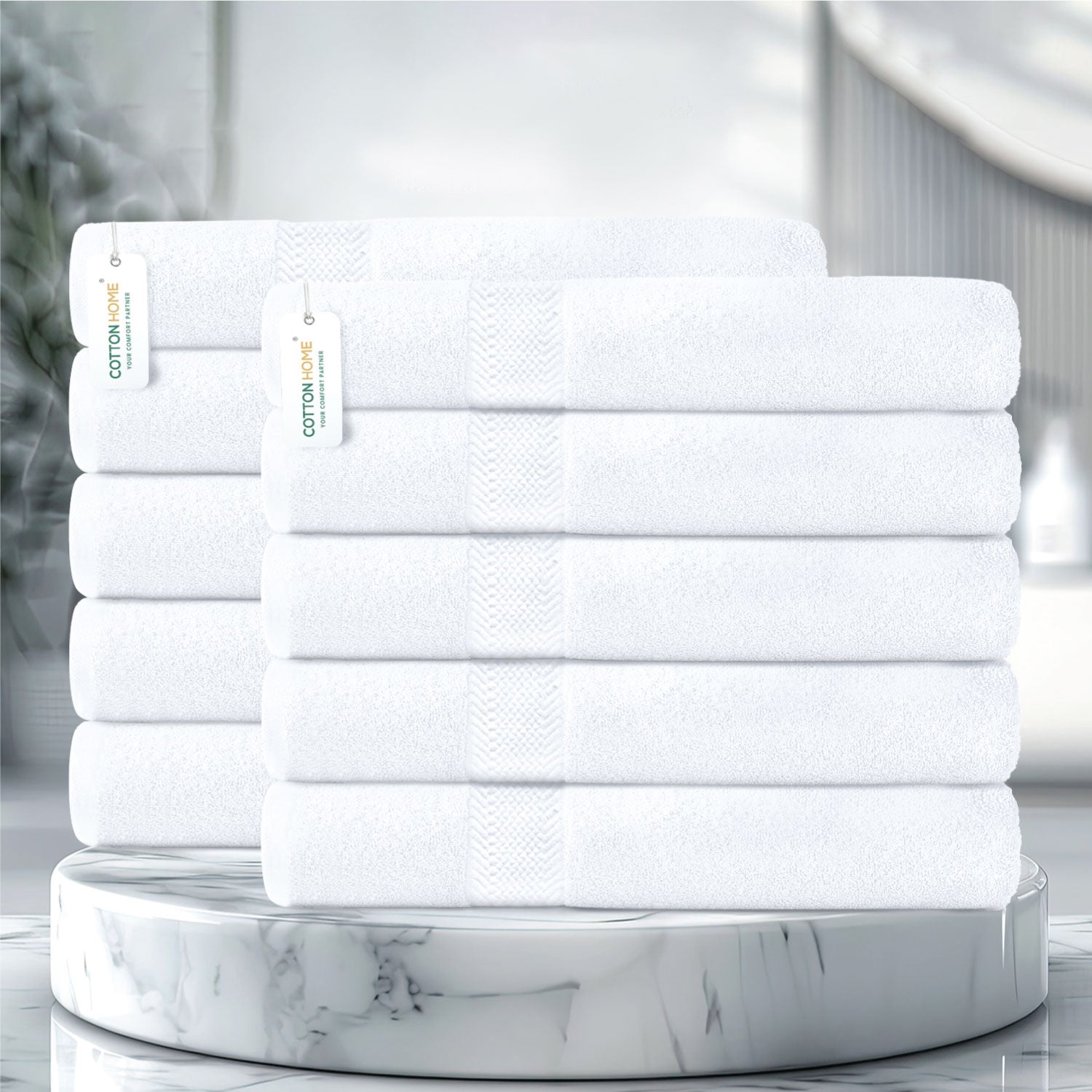 Cotton Bath Towel 70x140 CM 10 Piece Set-Soft Feel, Quick Dry, Highly Absorbent Durable Towels