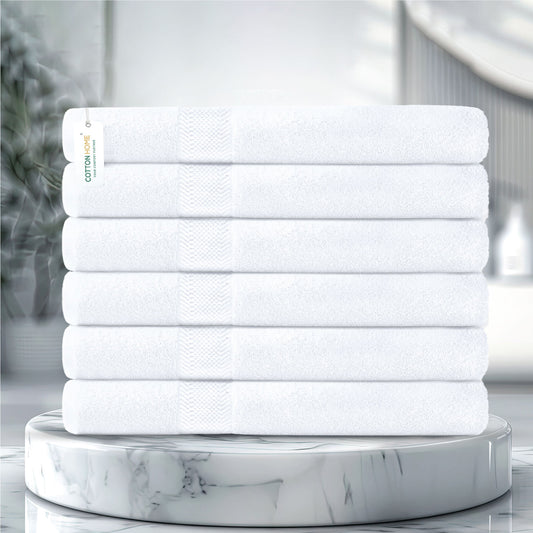 Cotton Bath Sheet 90x180CM 6 Piece Set-Soft Feel, Quick Dry, Highly Absorbent Durable Towels