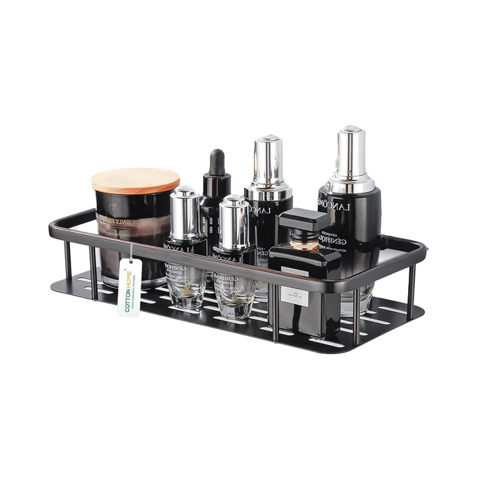 Wall-Mounted Bathroom Shelf pack of 1 Aluminum Organizer for Shampoo, Skincare & Kitchen Storage Black (Copy)