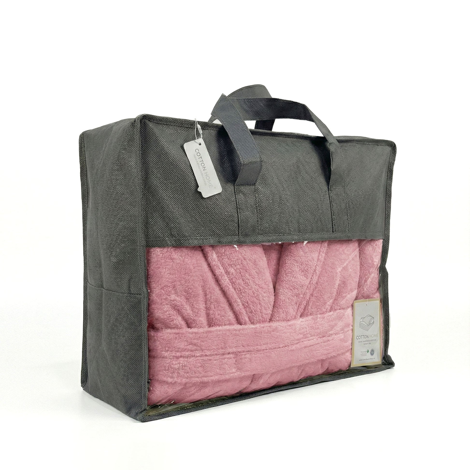 Luxury 7PC Egyptian Cotton Bath Bundle Set Dusty Pink – Bathrobe, Towels, Slippers