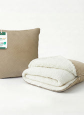 Dormella 2-in-1 Cushion with Blanket 40x40cm Cushion with 220x240cm Blanket Beige