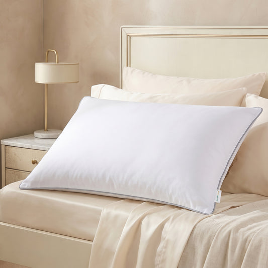 Beverly Side Sleeper Ultra Soft Cotton Pillow with Gray Cord for Ultimate Support 50x75cm 1200grams