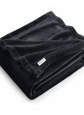 Flannel Blanket Queen 220x240cm Suitable for All Seasons, Warm Throw Blanket  - Black - Cotton Home