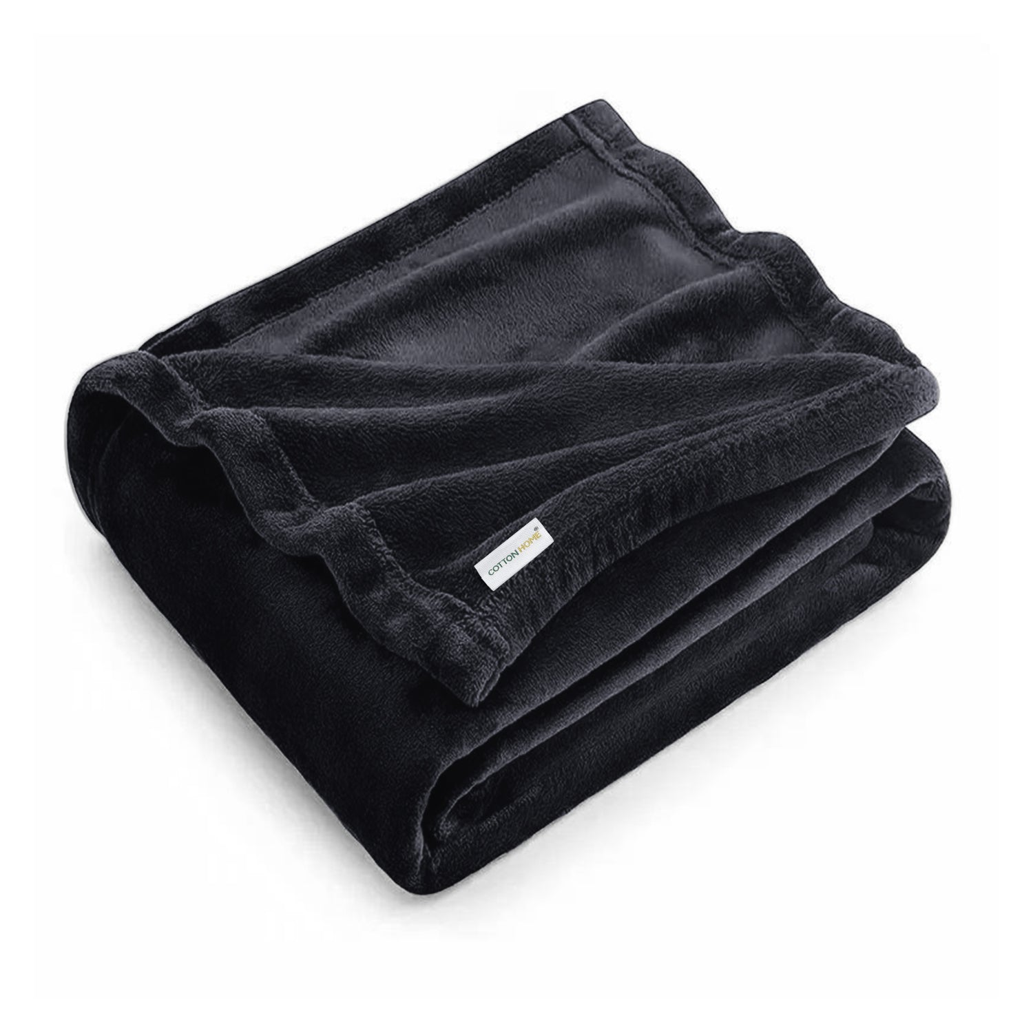 Flannel Blanket Queen 220x240cm Suitable for All Seasons, Warm Throw Blanket  - Black - Cotton Home