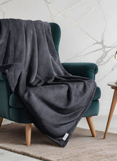 Flannel Blanket Queen 220x240cm Suitable for All Seasons, Warm Throw Blanket  - Black - Cotton Home
