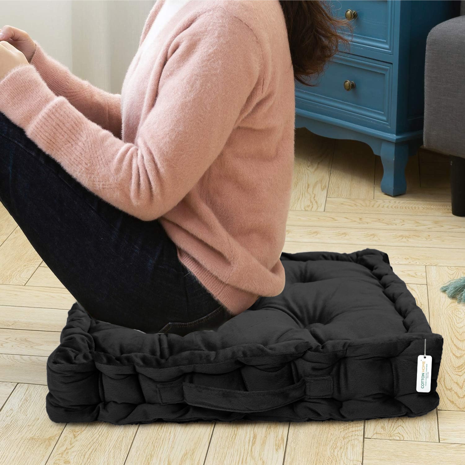 Serenity Velvet Multipurpose Seat Cushion 40x40cm  Pack of 2  Square Shape Seating - Cotton Home