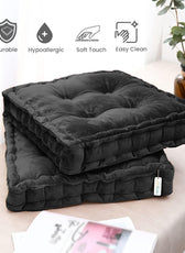 Serenity Velvet Multipurpose Seat Cushion 40x40cm Square Shape Seating - Cotton Home