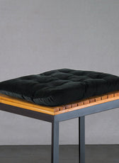 Velvet Slip Free Tufted  Chair Cushion Black 40x40cm - Pack of 4 - Cotton Home