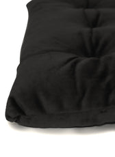 Velvet Slip Free Tufted  Chair Cushion Black 40x40cm - Pack of 4 - Cotton Home