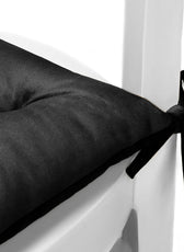 Velvet Slip Free Tufted  Chair Cushion Black 40x40cm - Pack of 4 - Cotton Home