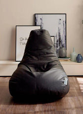 Adult Tear Drop Bean Bag Chair Black 90x90cm - Cotton Home