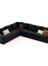 Harmony Haven 4 Seater Sofa in Luxurious Brown Velvet – L350cm x W180cm x H75cm Stylish, Comfortable, and Durable Sofa for Elegant Living Spaces - Cotton Home