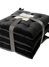 Velvet Slip Free Tufted  Chair Cushion Black 40x40cm - Pack of 4 - Cotton Home