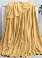 Luxury Flannel Blanket 150x220cm Gold