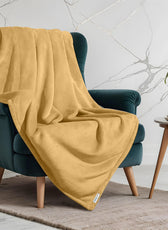 Luxury Flannel Blanket 150x220cm Gold