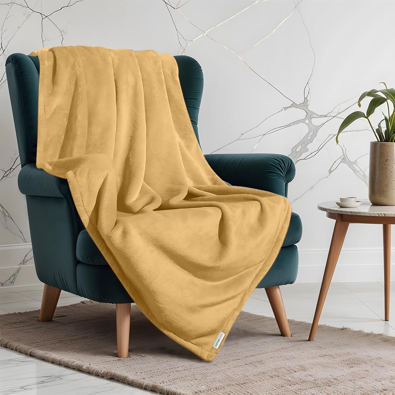 Luxury Flannel Blanket 150x220cm Gold
