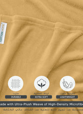 Luxury Flannel Blanket 150x220cm Gold