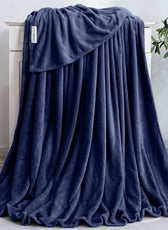 Luxury Flannel Blanket  220x240cm Navy Blue
